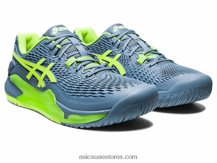 Asics أزرق صلب / أخضر خطر جل القرار 9 2N24DJ366