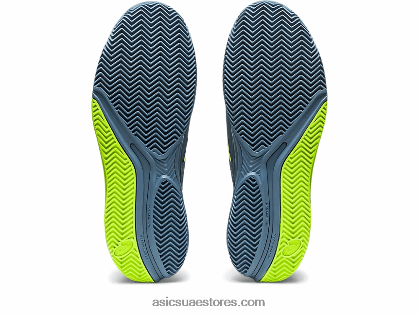Asics أزرق صلب / أخضر خطر هلام القرار 9 الطين 2N24DJ398
