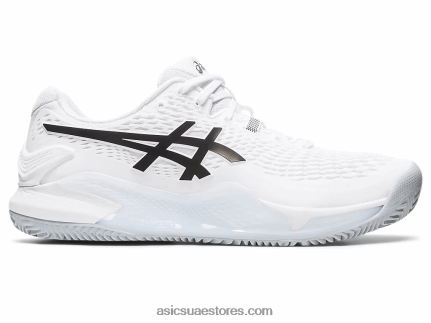 Asics أبيض أسود هلام القرار 9 الطين 2N24DJ401