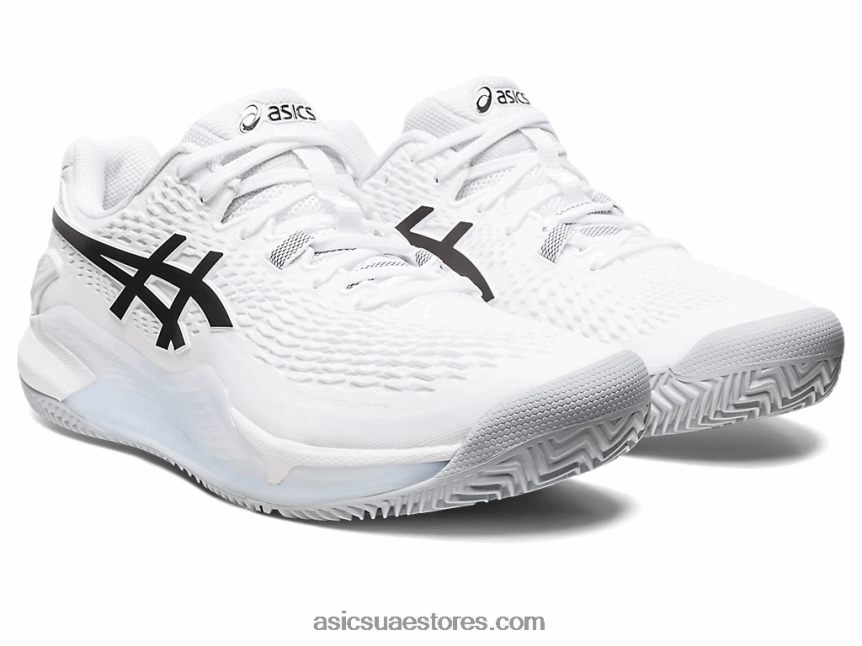 Asics أبيض أسود هلام القرار 9 الطين 2N24DJ401