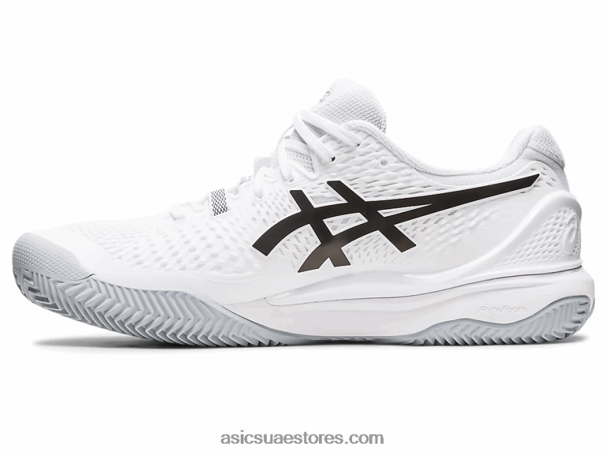 Asics أبيض أسود هلام القرار 9 الطين 2N24DJ401