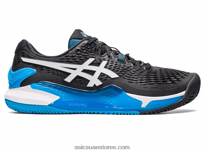 Asics أسود / أبيض هلام القرار 9 الطين 2N24DJ405
