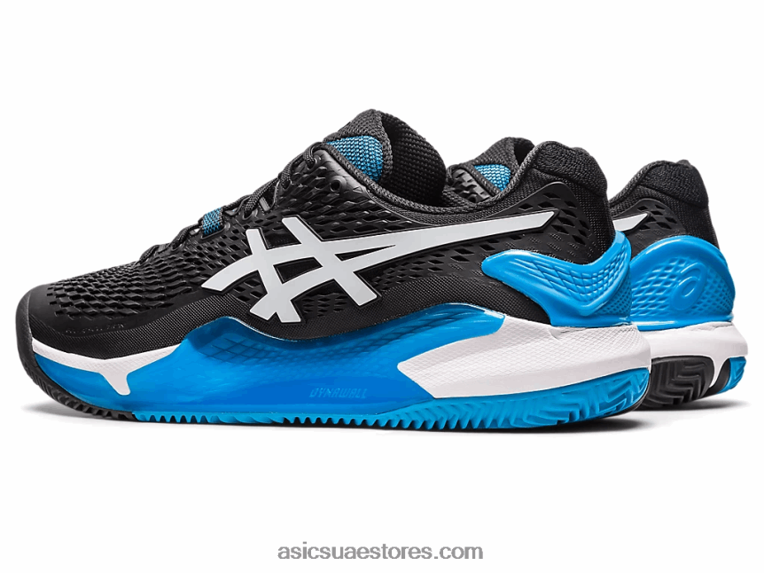Asics أسود / أبيض هلام القرار 9 الطين 2N24DJ405