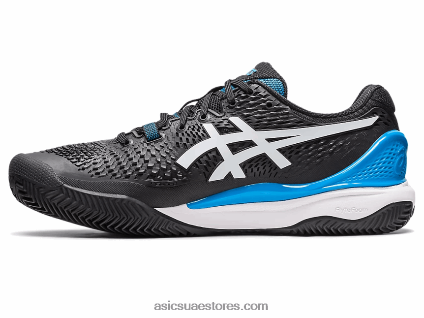 Asics أسود / أبيض هلام القرار 9 الطين 2N24DJ405