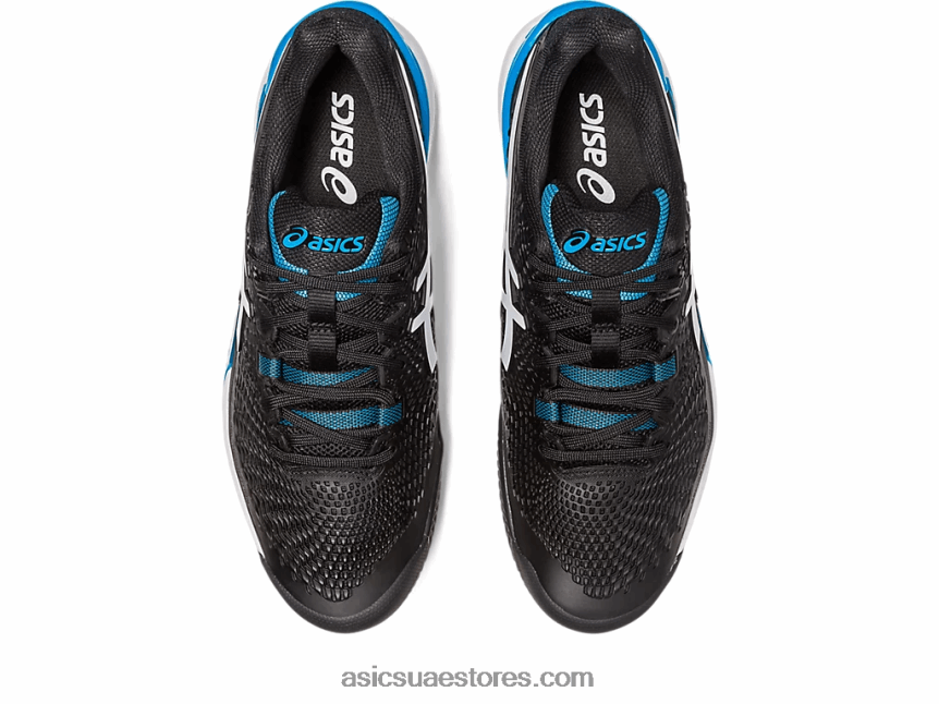 Asics أسود / أبيض هلام القرار 9 الطين 2N24DJ405
