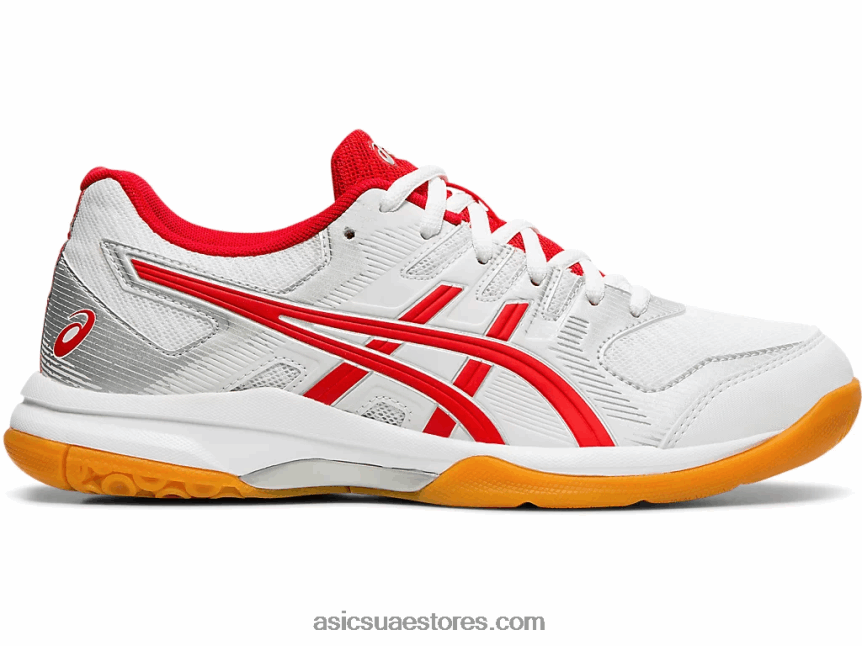 Asics أبيض / أحمر كلاسيكي صاروخ جل 9 2N24DJ4202