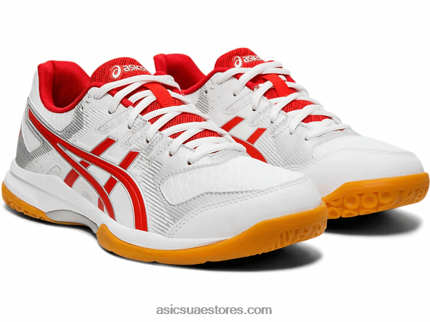 Asics أبيض / أحمر كلاسيكي صاروخ جل 9 2N24DJ4202