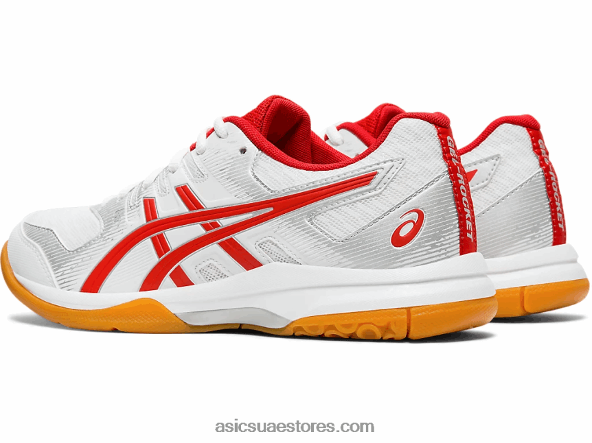 Asics أبيض / أحمر كلاسيكي صاروخ جل 9 2N24DJ4202