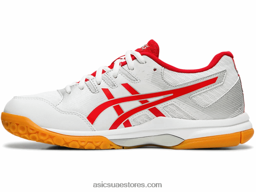Asics أبيض / أحمر كلاسيكي صاروخ جل 9 2N24DJ4202