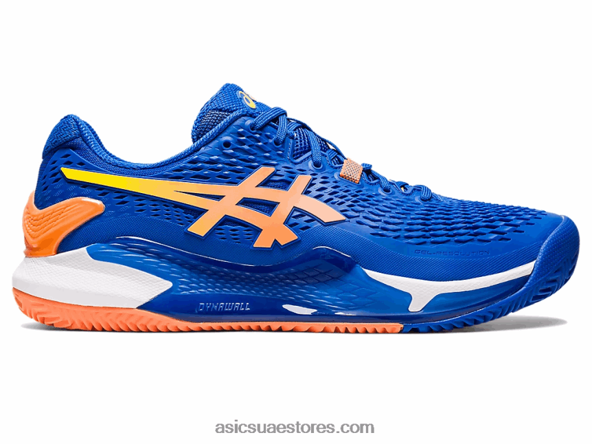 Asics تونة أزرق / خوخ شمس هلام القرار 9 الطين 2N24DJ89