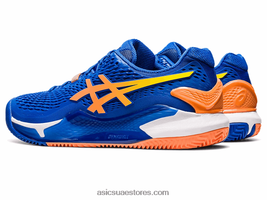 Asics تونة أزرق / خوخ شمس هلام القرار 9 الطين 2N24DJ89