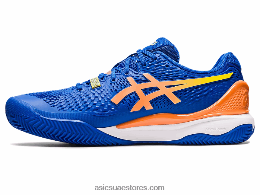 Asics تونة أزرق / خوخ شمس هلام القرار 9 الطين 2N24DJ89