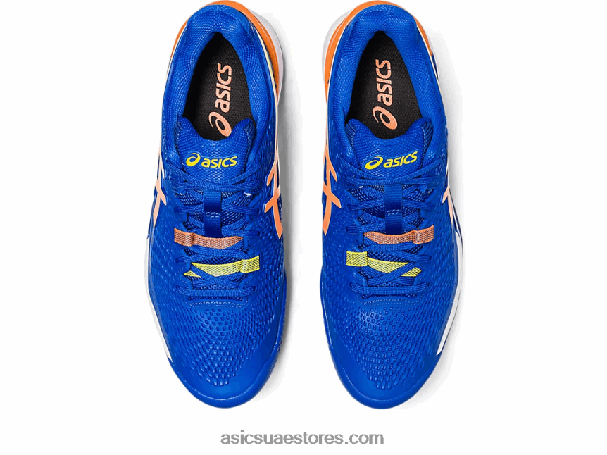 Asics تونة أزرق / خوخ شمس هلام القرار 9 الطين 2N24DJ89