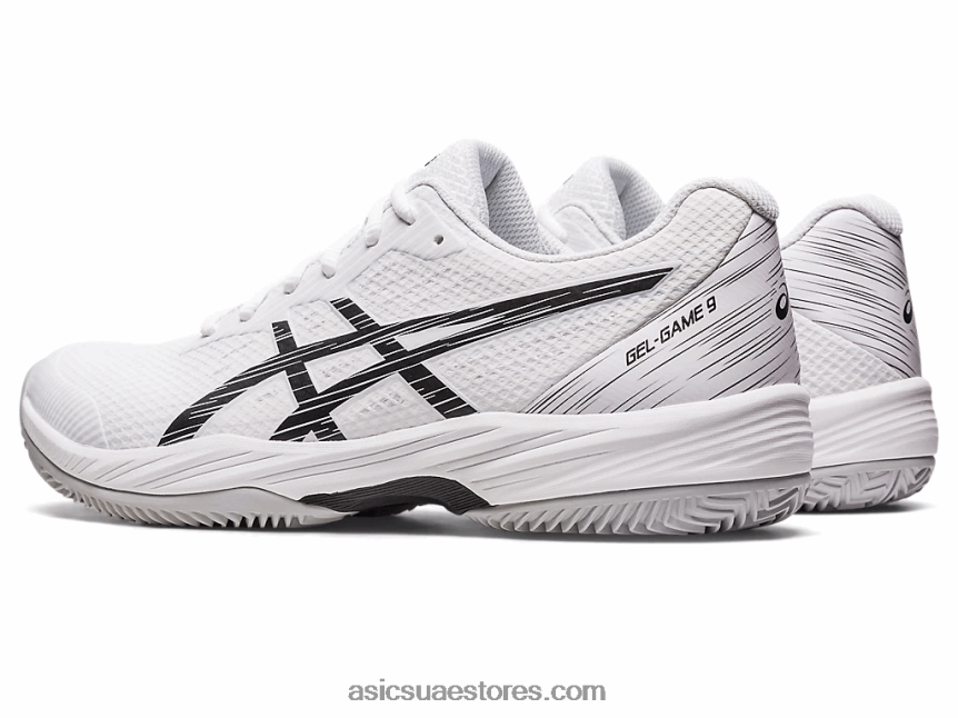 Asics أبيض أسود لعبة جل 9 طين / oc 2N24DJ432