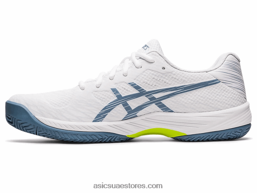 Asics أبيض / أزرق صلب لعبة جل 9 طين / oc 2N24DJ439