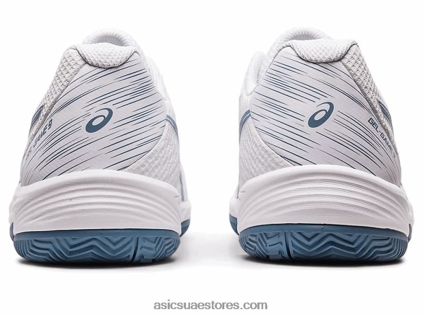 Asics أبيض / أزرق صلب لعبة جل 9 طين / oc 2N24DJ439