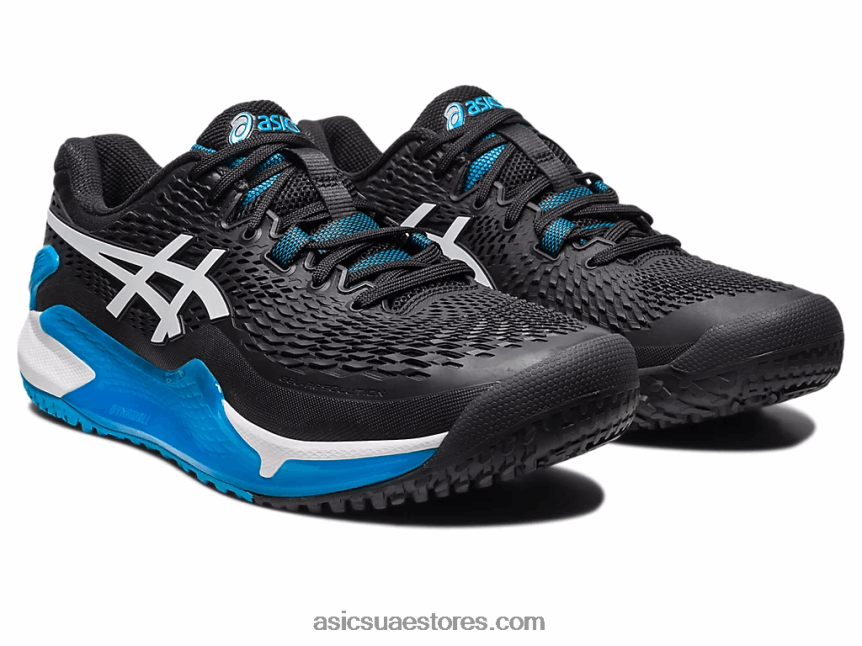 Asics أسود / أبيض دقة هلام 9 oc 2N24DJ567