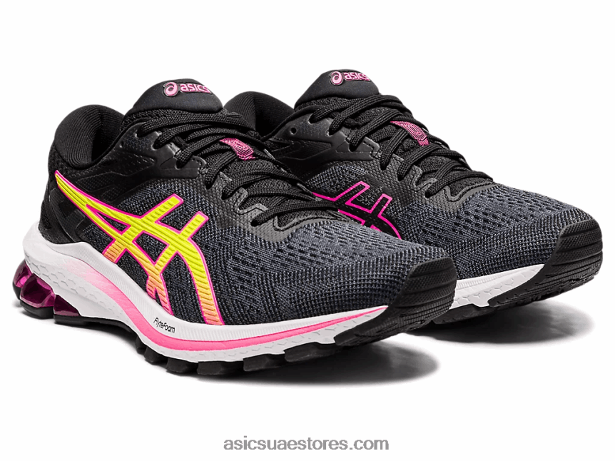 Asics أسود / وردي ساخن GT-1000 10 2N24DJ3997