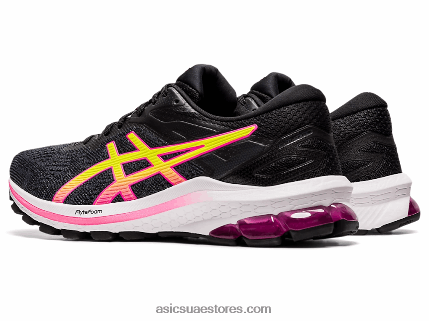 Asics أسود / وردي ساخن GT-1000 10 2N24DJ3997