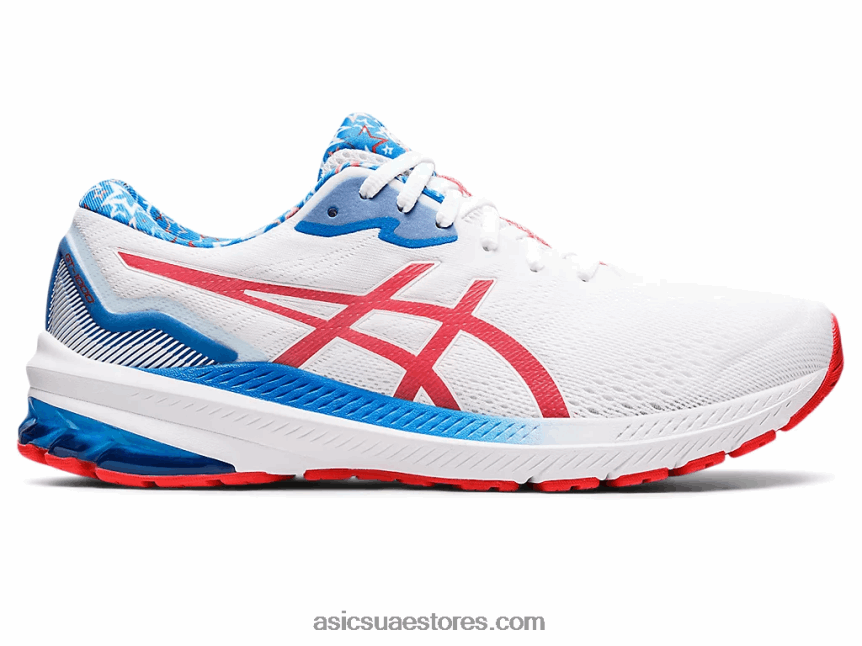 Asics أبيض / أحمر كهربائي GT-1000 11 2N24DJ1278