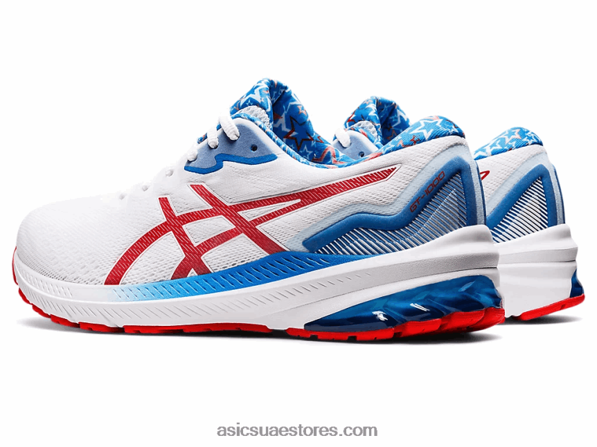 Asics أبيض / أحمر كهربائي GT-1000 11 2N24DJ1278