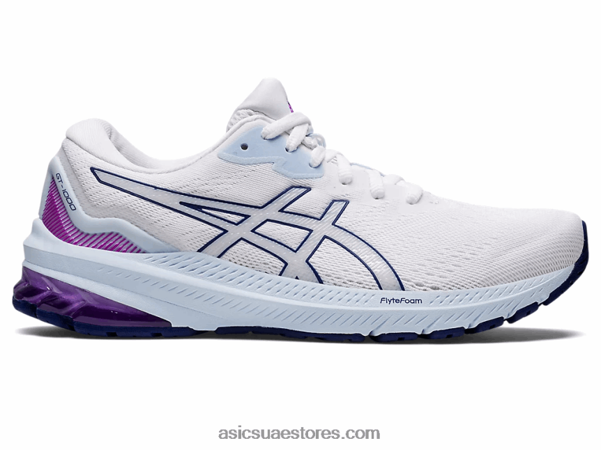 Asics أبيض / أزرق غامق GT-1000 11 عريض 2N24DJ2878