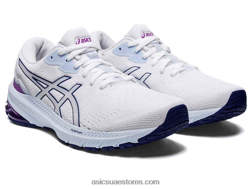 Asics أبيض / أزرق غامق GT-1000 11 2N24DJ2973
