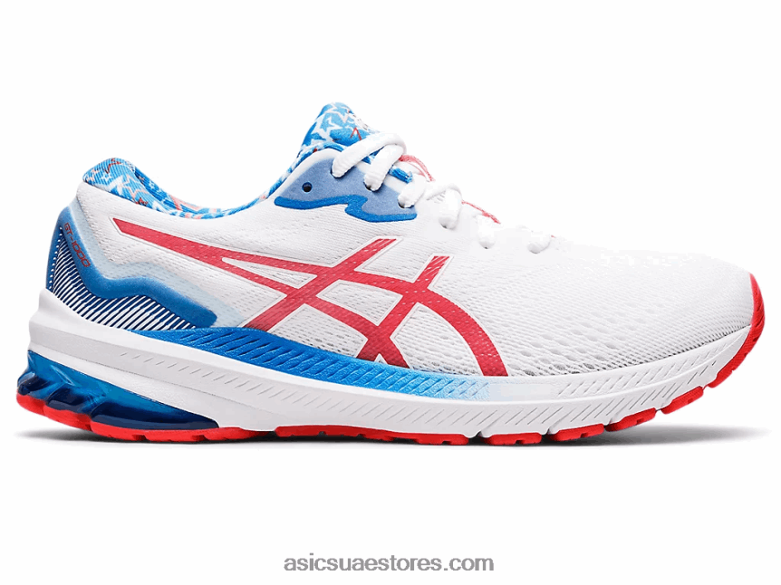 Asics أبيض / أحمر كهربائي GT-1000 11 2N24DJ3210
