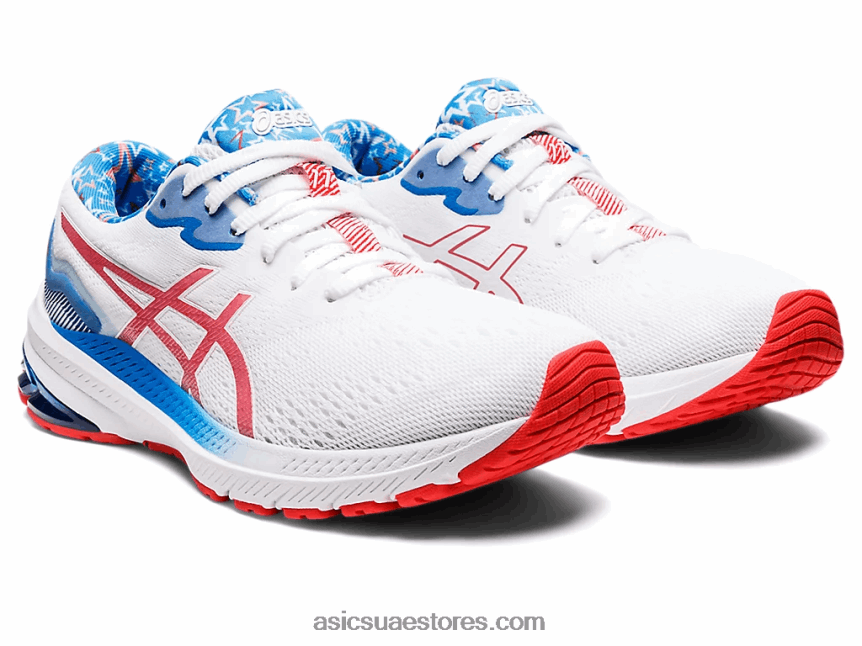 Asics أبيض / أحمر كهربائي GT-1000 11 2N24DJ3210