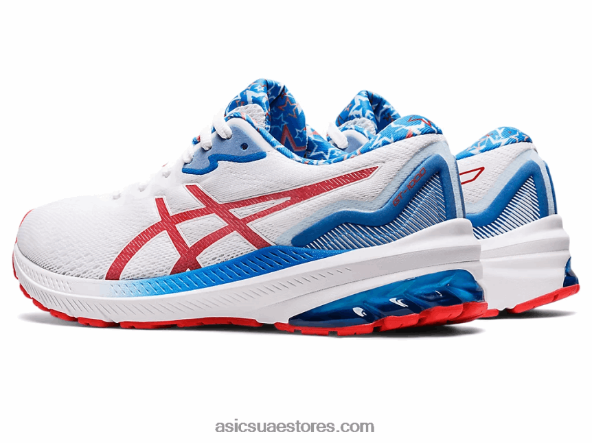Asics أبيض / أحمر كهربائي GT-1000 11 2N24DJ3210