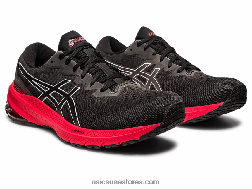 Asics أسود / أحمر كهربائي GT-1000 11 2N24DJ425