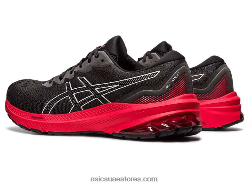 Asics أسود / أحمر كهربائي GT-1000 11 2N24DJ425