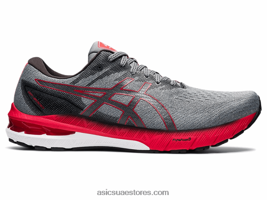 Asics منتصف رمادي / أحمر كهربائي GT-2000 10 2N24DJ1646