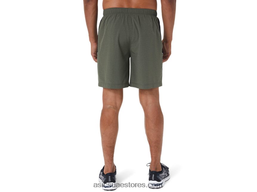 Asics عباءة خضراء HTR / بيرف بلاك الرجال 7in العلاقات العامة قصيرة 2N24DJ1022