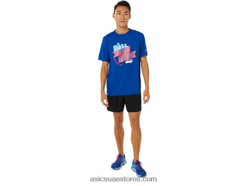 Asics أزرق مجموعة بوس جاهزة بأكمام قصيرة للرجال II 2N24DJ1698