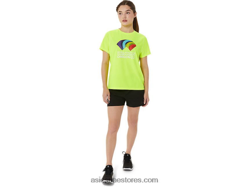 Asics السلامة الصفراء طقم نسائي جاهز II قصير الأكمام wch 2N24DJ3220