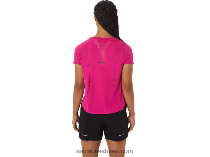 Asics الهذيان الوردي المرأة قصيرة الأكمام actibreeze تهوية أعلى 2N24DJ2530