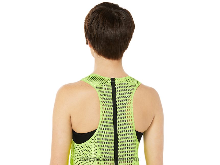 Asics الخطر الأخضر المرأة القميص actibreeze 2N24DJ3350