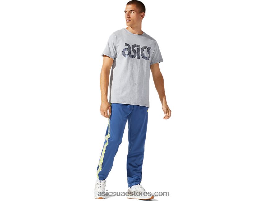 Asics هيذر الرمادي بيدمونت الرجال جيرسي احباط bl قصيرة الأكمام المحملة 2N24DJ1897