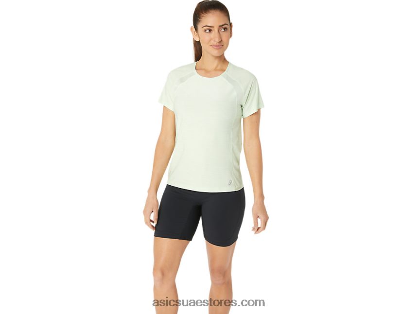 Asics همسة الخضراء c110 المرأة قصيرة الأكمام pr lyte أعلى 2N24DJ2173