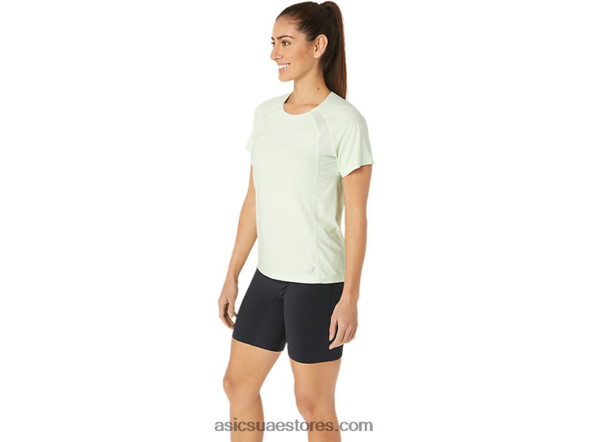 Asics همسة الخضراء c110 المرأة قصيرة الأكمام pr lyte أعلى 2N24DJ2173