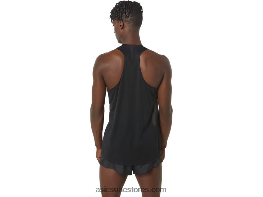 Asics أداء أسود / همس أخضر القميص الخفيف للرجال cj-line 2N24DJ245