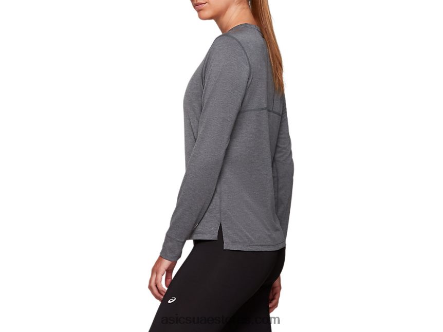 Asics هيذر رمادي غامق المرأة أعلى dorai طويلة الأكمام 2N24DJ4177