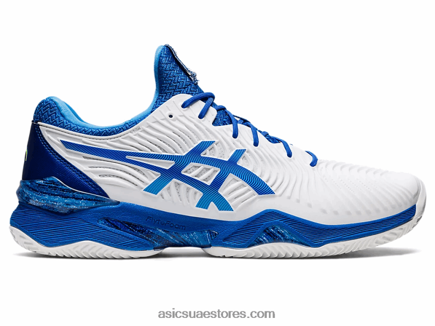 Asics أبيض / تونة زرقاء محكمة ff نوفاك كلاي 2N24DJ1003