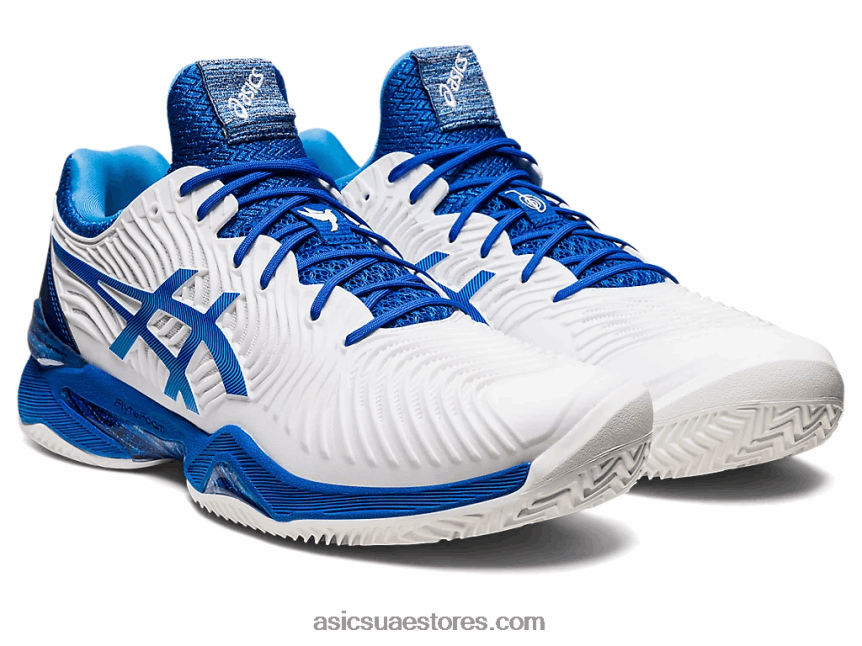 Asics أبيض / تونة زرقاء محكمة ff نوفاك كلاي 2N24DJ1003
