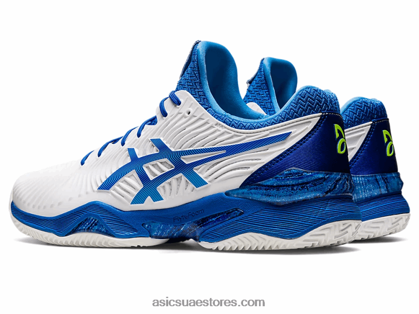 Asics أبيض / تونة زرقاء محكمة ff نوفاك كلاي 2N24DJ1003