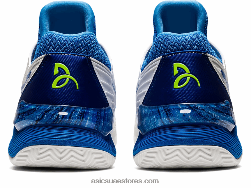 Asics أبيض / تونة زرقاء محكمة ff نوفاك كلاي 2N24DJ1003