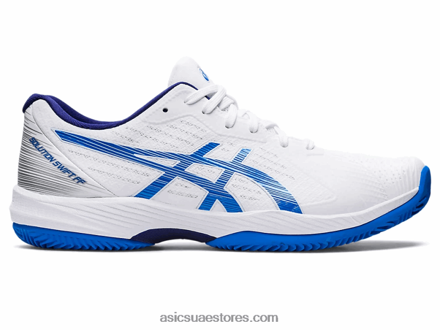 Asics أبيض / أزرق كهربائي حل سريع ff الطين 2N24DJ1107