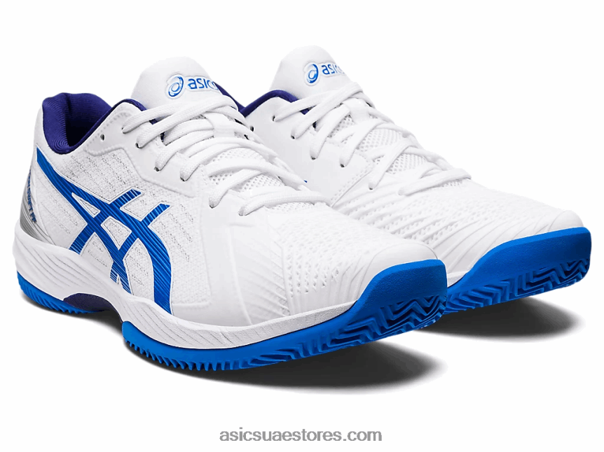 Asics أبيض / أزرق كهربائي حل سريع ff الطين 2N24DJ1107