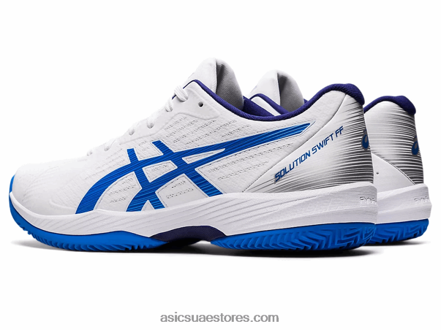 Asics أبيض / أزرق كهربائي حل سريع ff الطين 2N24DJ1107